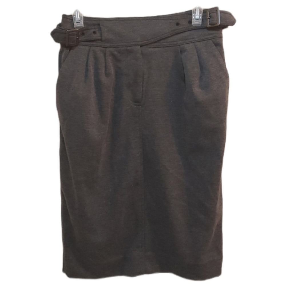 Maeve Dark Grey Thick Skirt with Belt, Size 6